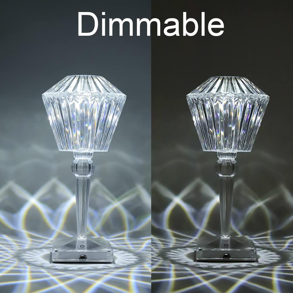 Rose Diamond Table Lamp-USB Charging & Touchable