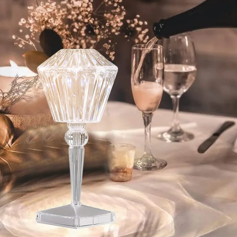 Rose Diamond Table Lamp-USB Charging & Touchable