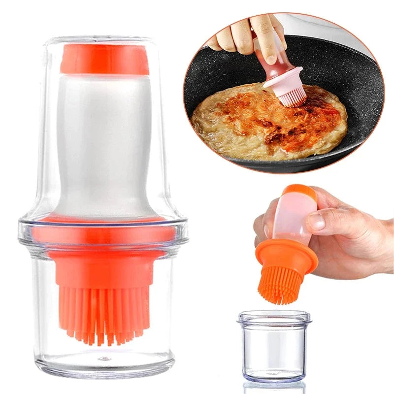 Extruded Silicone BBQ Oil Brush With Acrylic Bottle